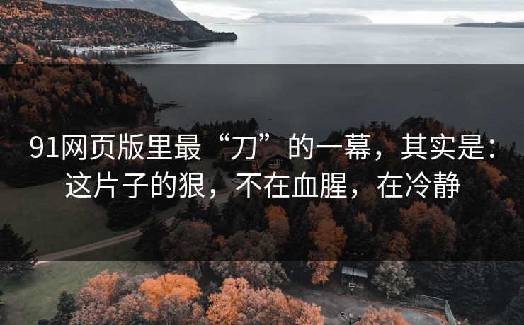 91网页版里最“刀”的一幕,其实是:这片子的狠,不在血腥,在冷静