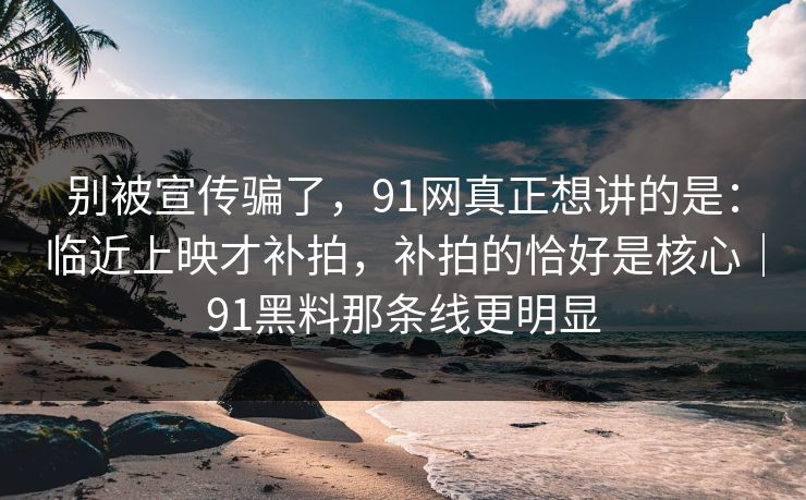 别被宣传骗了，91网真正想讲的是：临近上映才补拍，补拍的恰好是核心｜91黑料那条线更明显